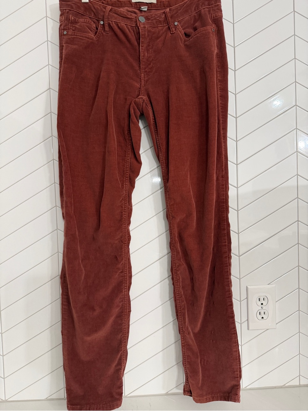 Y2K Calvin Klein Jeans Ultimate Skinny Women Corduroy Pants in Rust Brown- 12